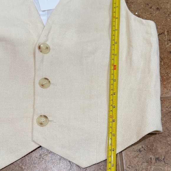 New A.L.C. Maxwell Linen & Cotton Vest Sz 6 Neutral Closet Staple Minimalist - Picture 9 of 10